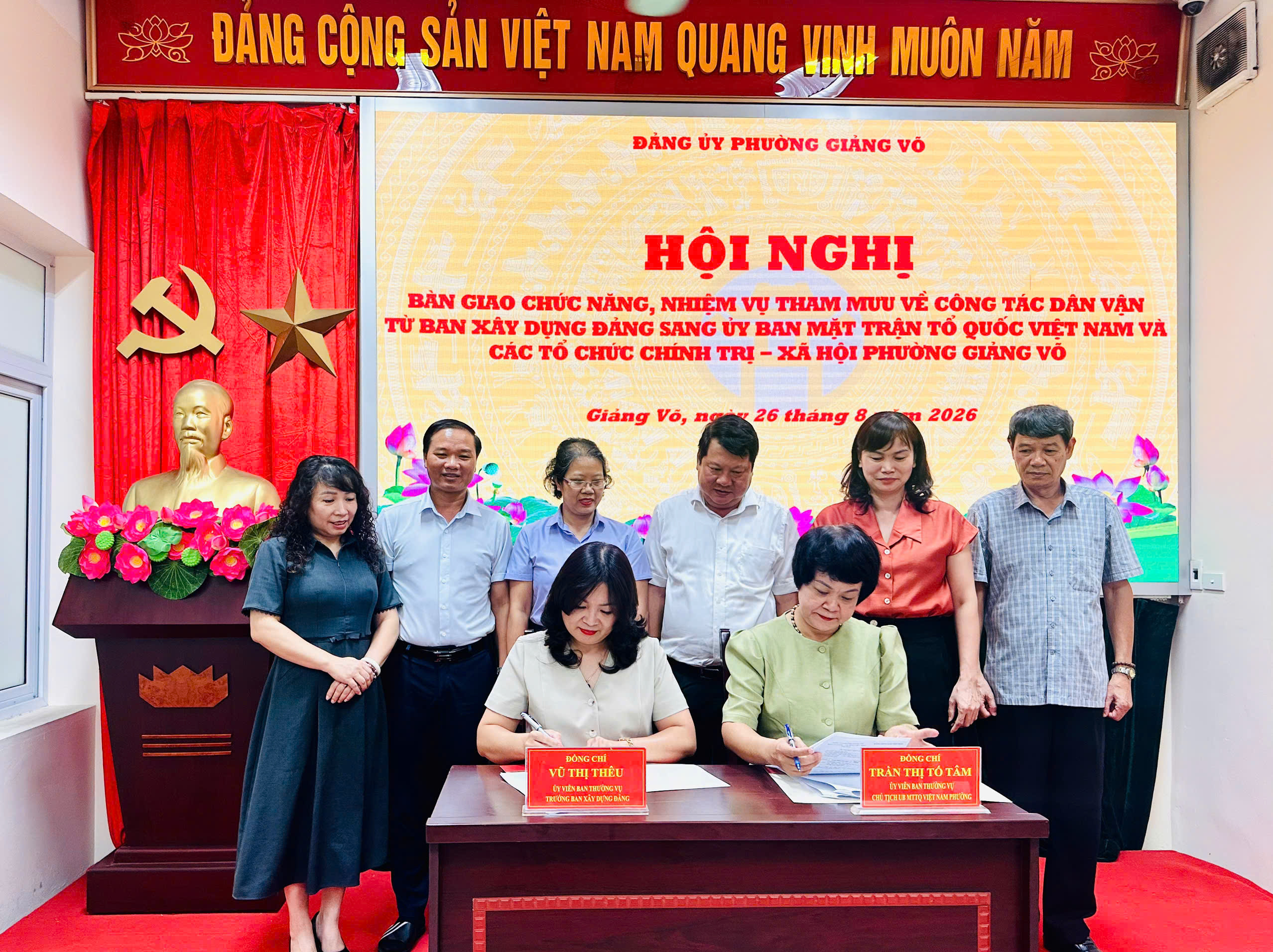Phường Giảng Võ chuyển giao nhiệm vụ dân vận, giữ liền mạch kết nối với nhân dân từ cơ sở