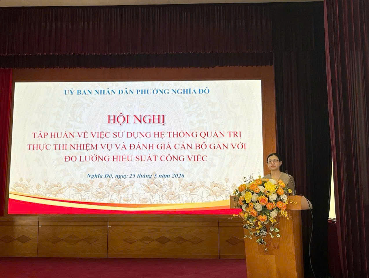 Phường Nghĩa Đô đổi mới phương pháp quản trị công việc, đưa HanoiWork vào đo lường hiệu suất cán bộ