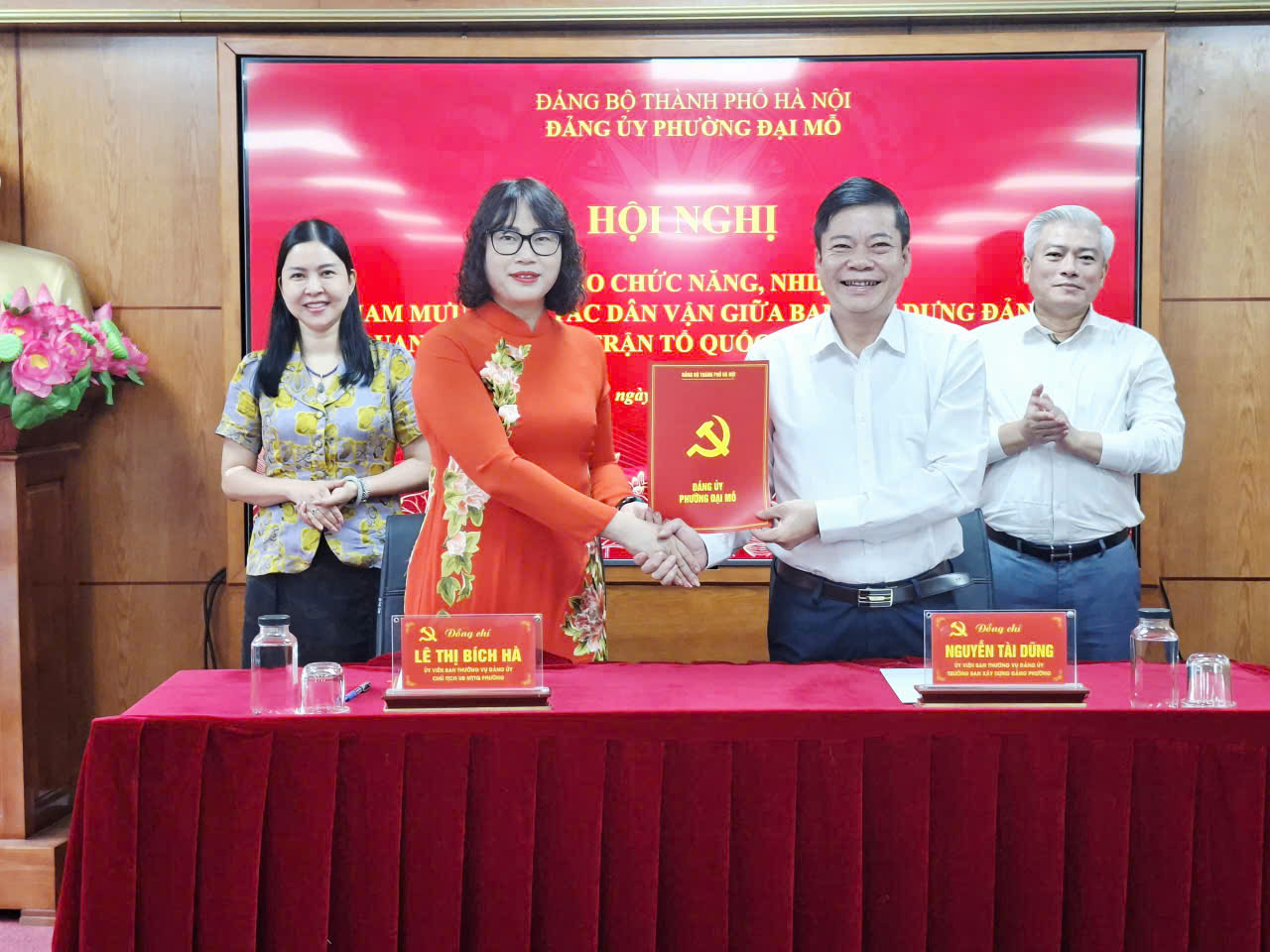 Phường Đại Mỗ chuyển giao công tác dân vận, bảo đảm nhiệm vụ thông suốt, sát cơ sở