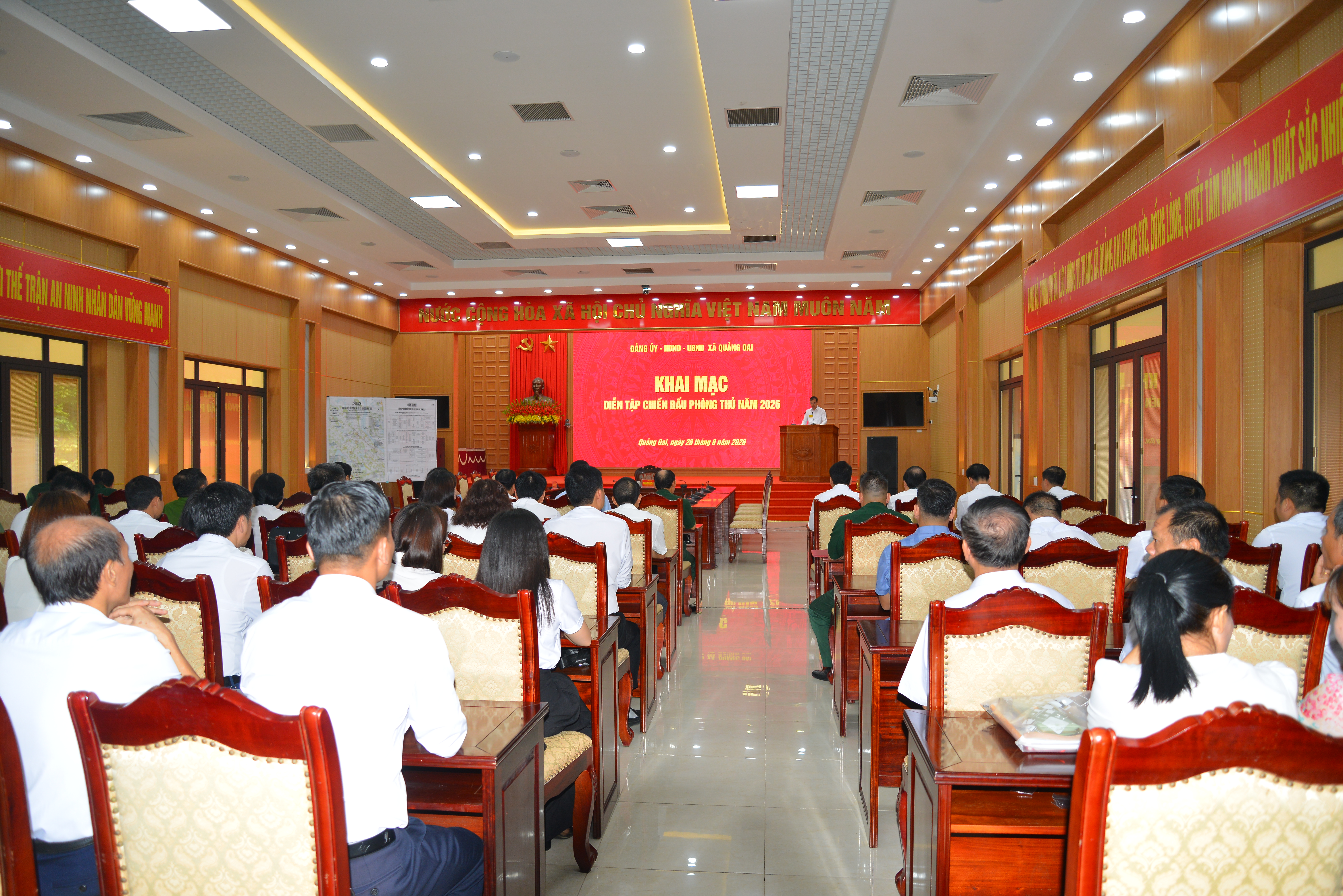 Xã Quảng Oai khai mạc diễn tập chiến đấu phòng thủ năm 2026