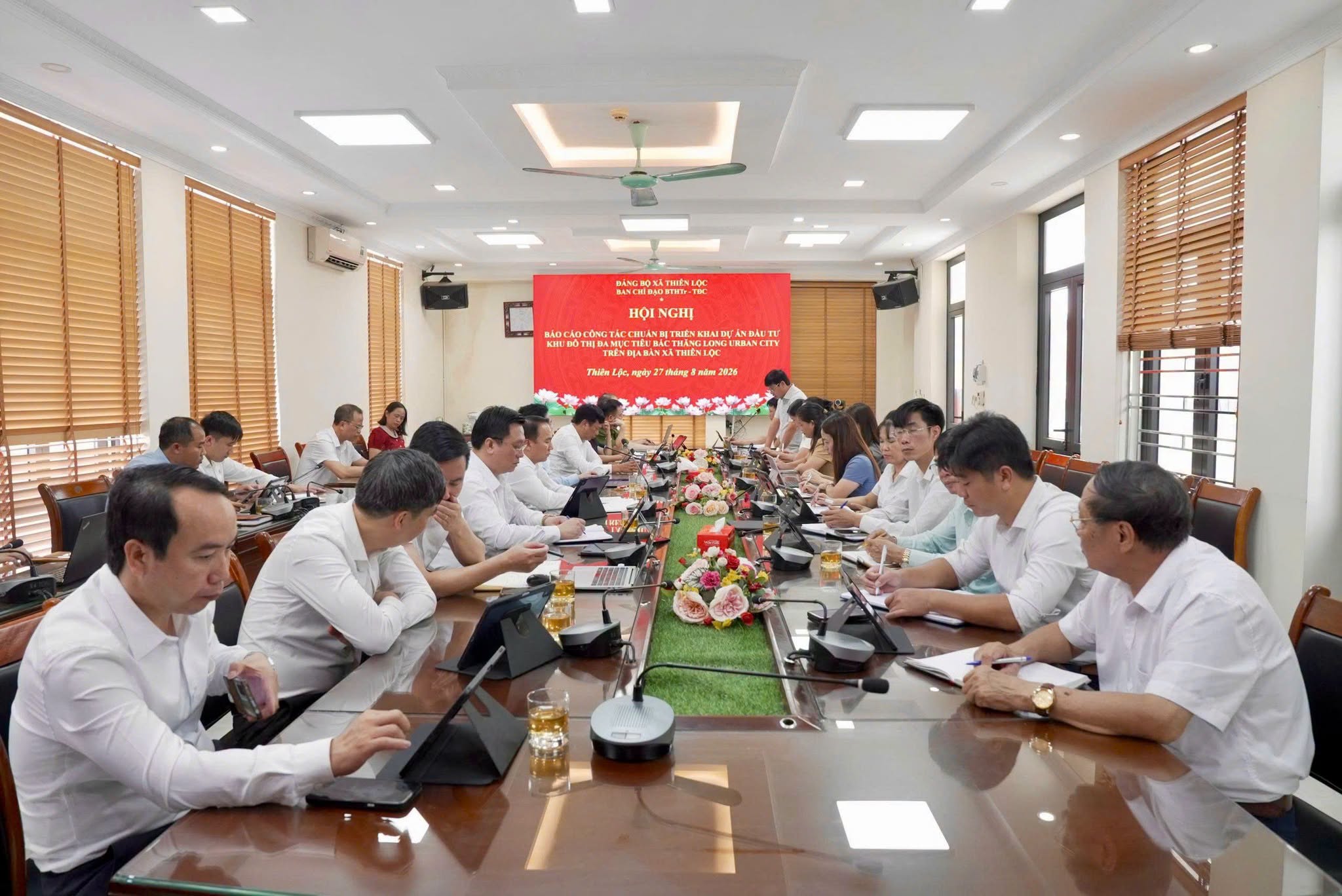 Xã Thiên Lộc triển khai giải phóng mặt bằng Dự án Khu đô thị đa mục tiêu Bắc Thăng Long Urban City
