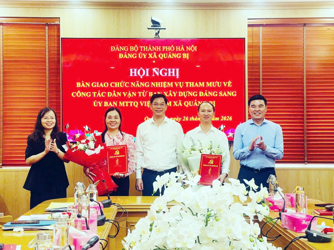 Xã Quảng Bị bàn giao nhiệm vụ tham mưu công tác dân vận, hướng mạnh về cơ sở và sự đồng thuận của nhân dân