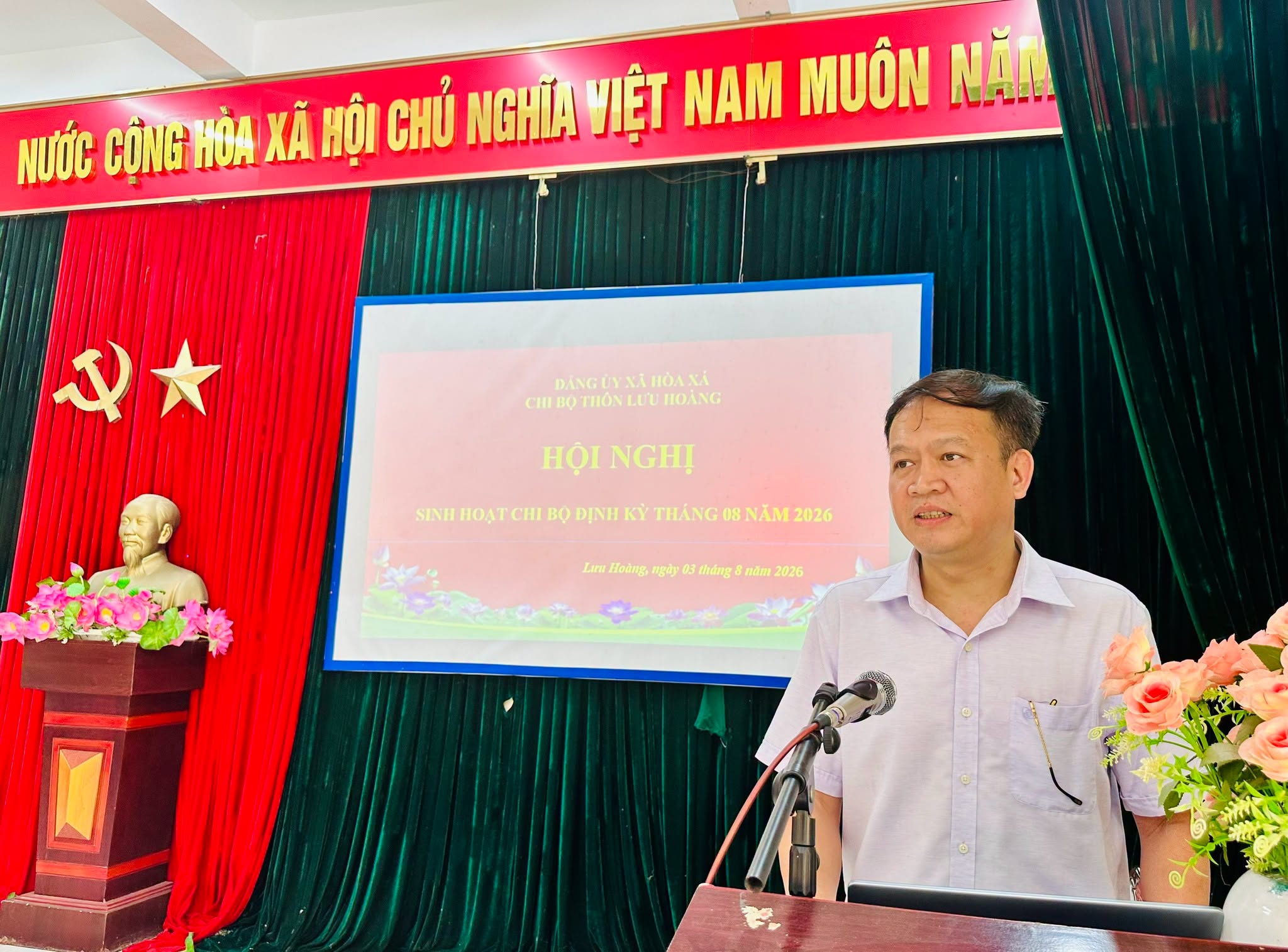 Xã Hòa Xá nâng cao chất lượng sinh hoạt chi bộ, tạo khí thế mới sau sắp xếp đơn vị thôn