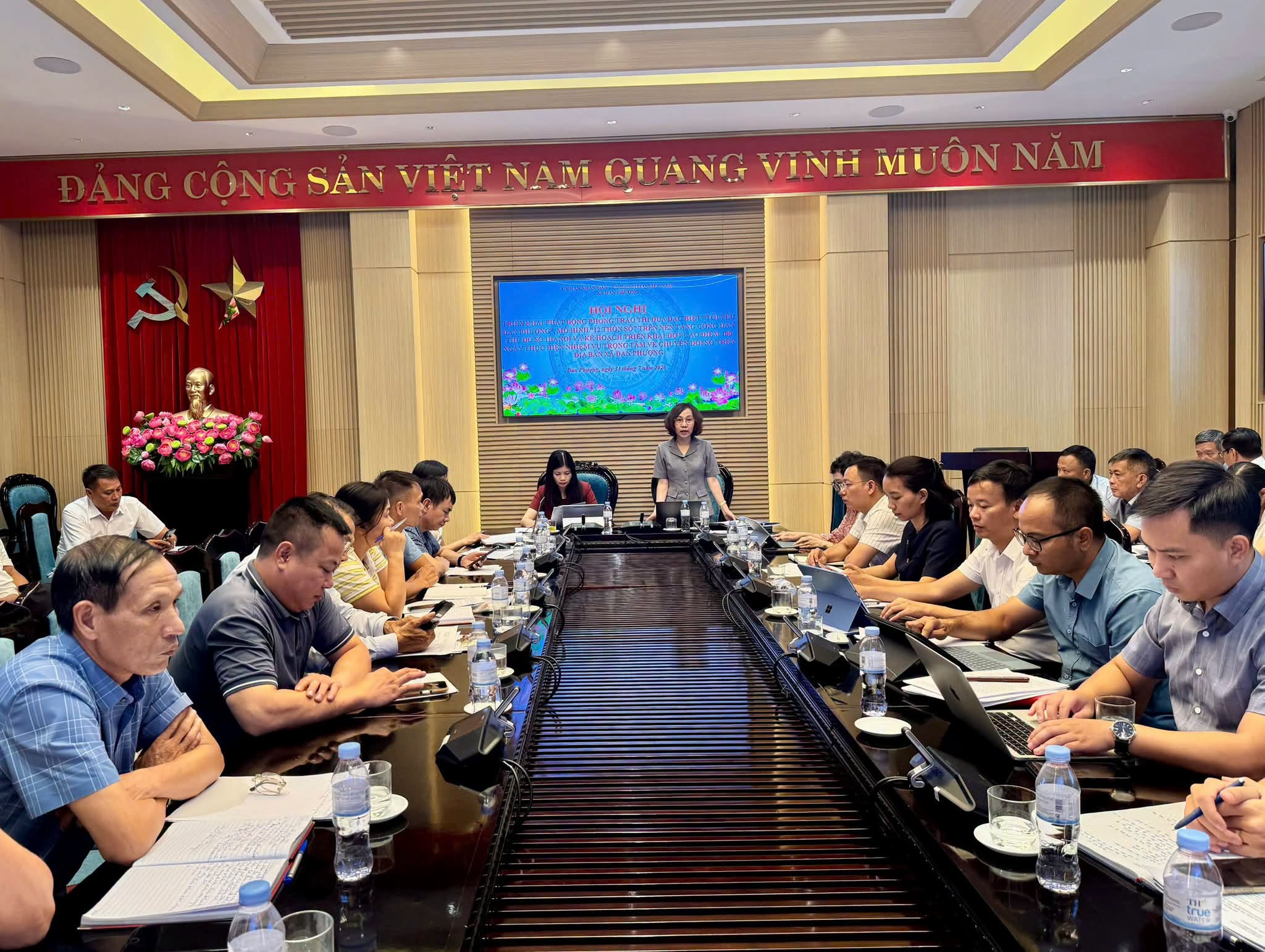 Xã Đan Phượng phát động phong trào thi đua “Tôi yêu Đan Phượng” gắn với đợt cao điểm chuyển đổi số