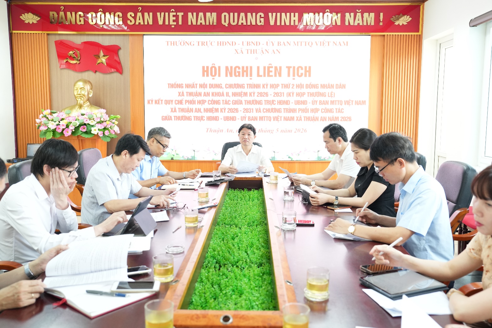 Xã Thuận An thống nhất nội dung, chương trình Kỳ họp thứ Hai HĐND xã khóa II, chuẩn bị kỹ các nội dung trình kỳ họp giữa năm