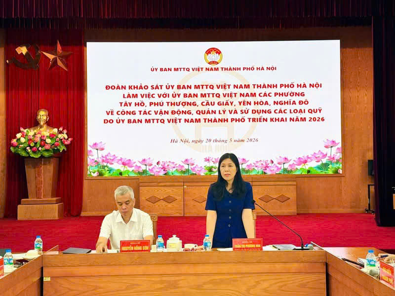 Ủy ban MTTQ Việt Nam thành phố Hà Nội khảo sát công tác quản lý, sử dụng các quỹ tại phường Nghĩa Đô