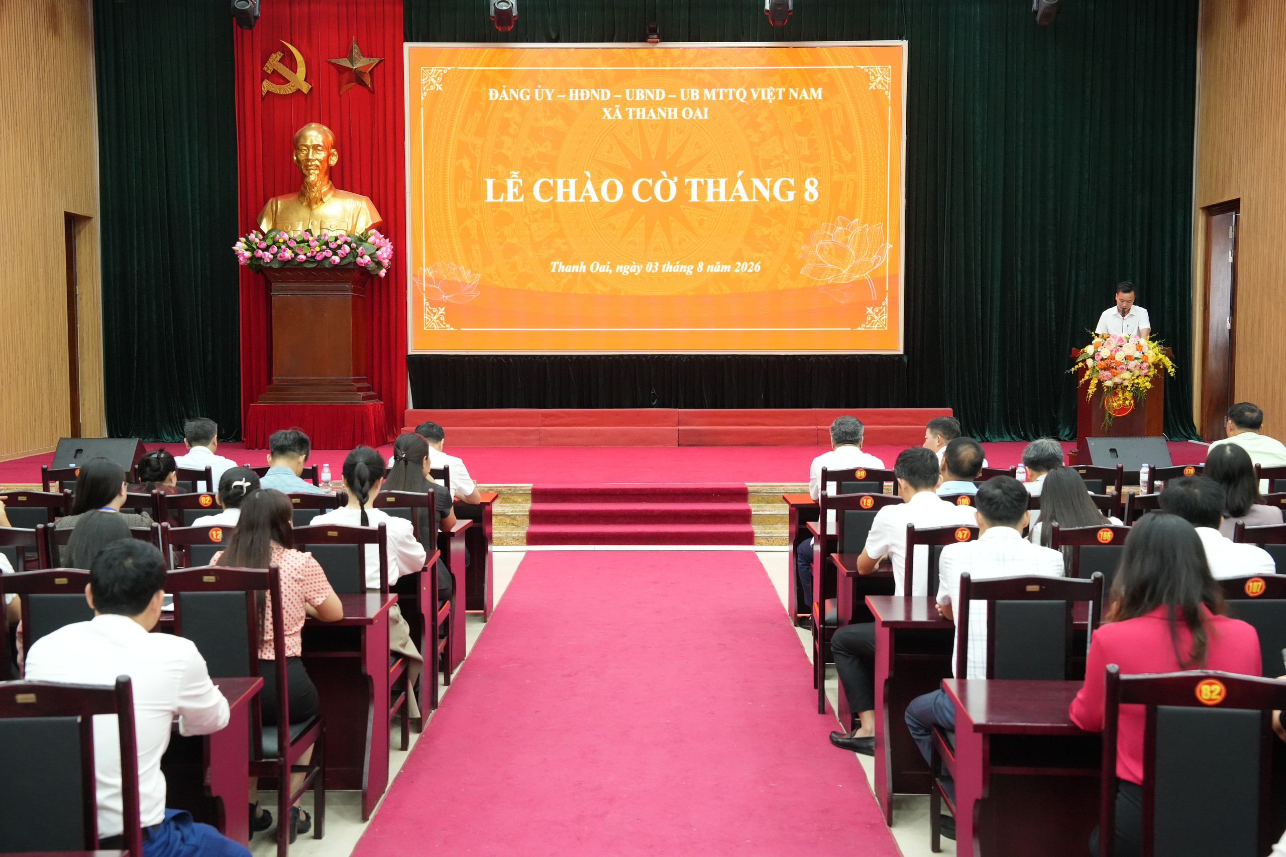 Xã Thanh Oai: Lễ chào cờ tháng 8 khẳng định quyết tâm tăng tốc hoàn thành các nhiệm vụ trọng tâm năm 2026