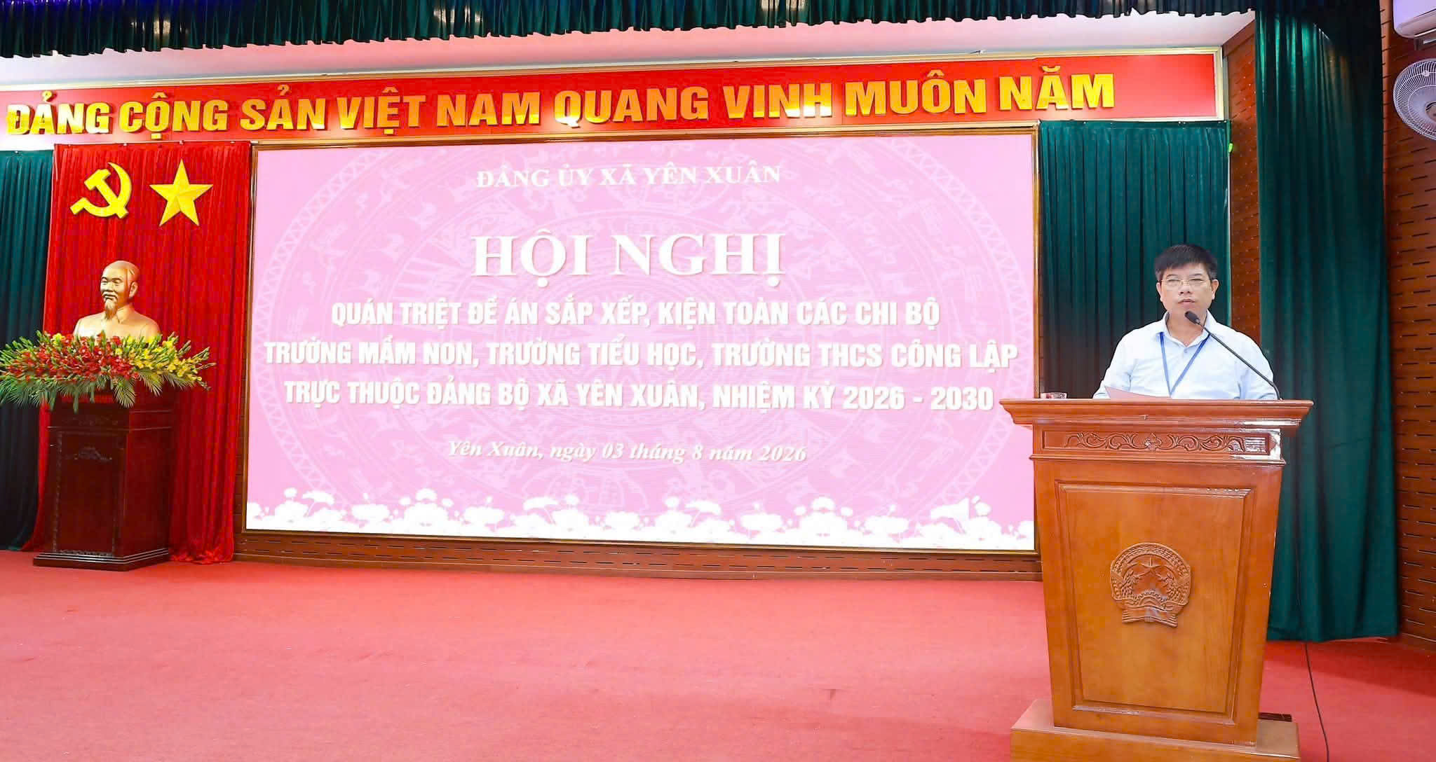 Xã Yên Xuân thống nhất phương án kiện toàn tổ chức đảng trong trường học, nâng cao hiệu quả lãnh đạo theo mô hình mới