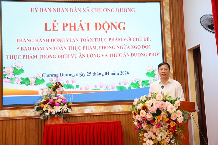 Xã Chương Dương phát động Tháng hành động vì an toàn thực phẩm 2026, tăng cường kiểm soát nguy cơ từ thực phẩm đường phố
