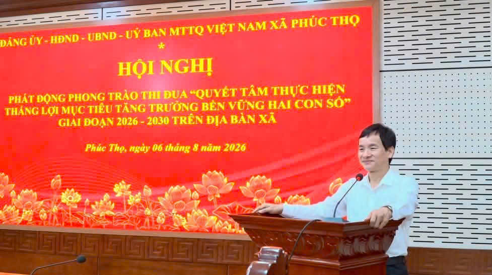 Xã Phúc Thọ phát động phong trào thi đua tạo bứt phá tăng trưởng giai đoạn 2026-2030, quyết tâm xây dựng nền tảng phát triển bền vững