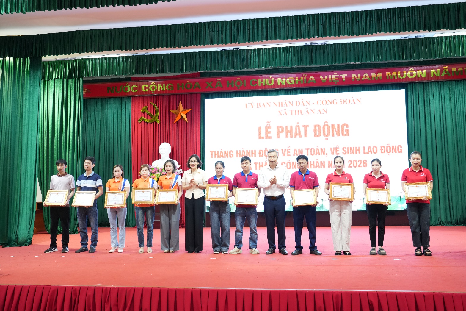 Xã Thuận An phát động Tháng hành động về an toàn, vệ sinh lao động và Tháng Công nhân 2026, lan tỏa văn hóa lao động an toàn