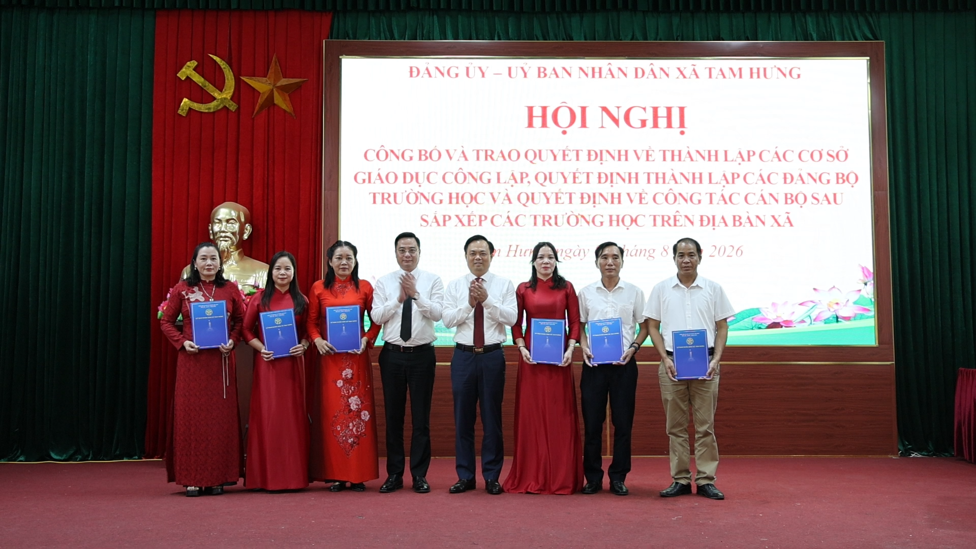Xã Tam Hưng kiện toàn hệ thống trường học và tổ chức Đảng, tạo nền tảng nâng cao chất lượng giáo dục