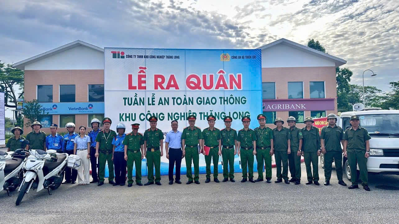 Công an xã Thiên Lộc tổ chức Tuần lễ an toàn giao thông tại Khu công nghiệp Thăng Long