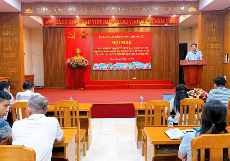 Phường Thanh Liệt triển khai lấy ý kiến cử tri về Đề án sắp xếp tổ dân phố, tạo đồng thuận từ cơ sở
