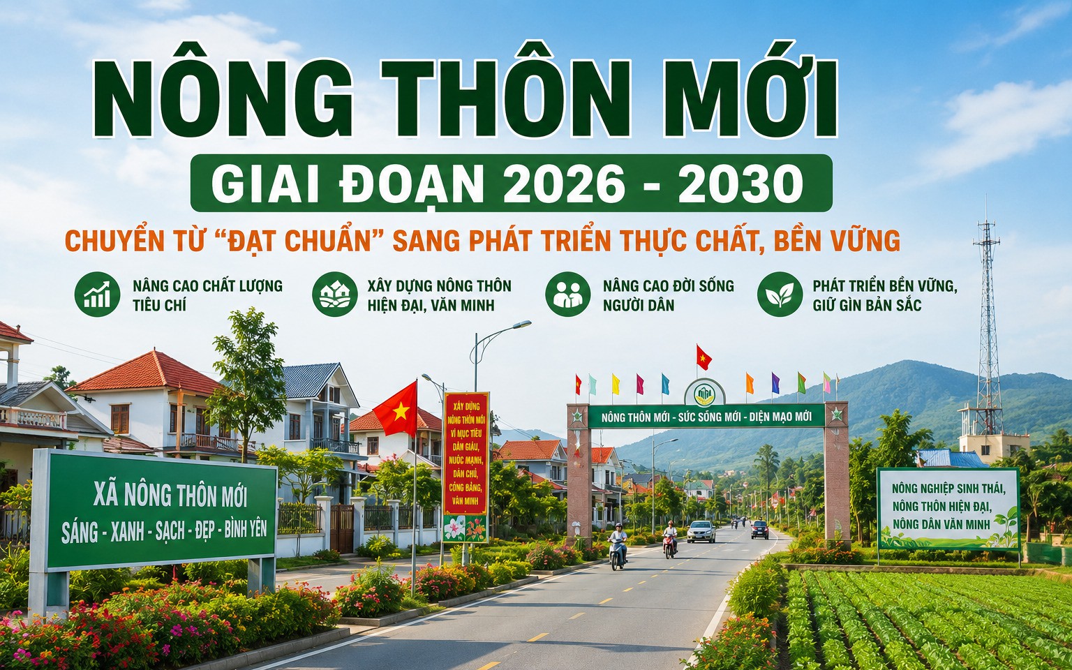 Ban hành Bộ tiêu chí xã nông thôn mới giai đoạn 2026 - 2030