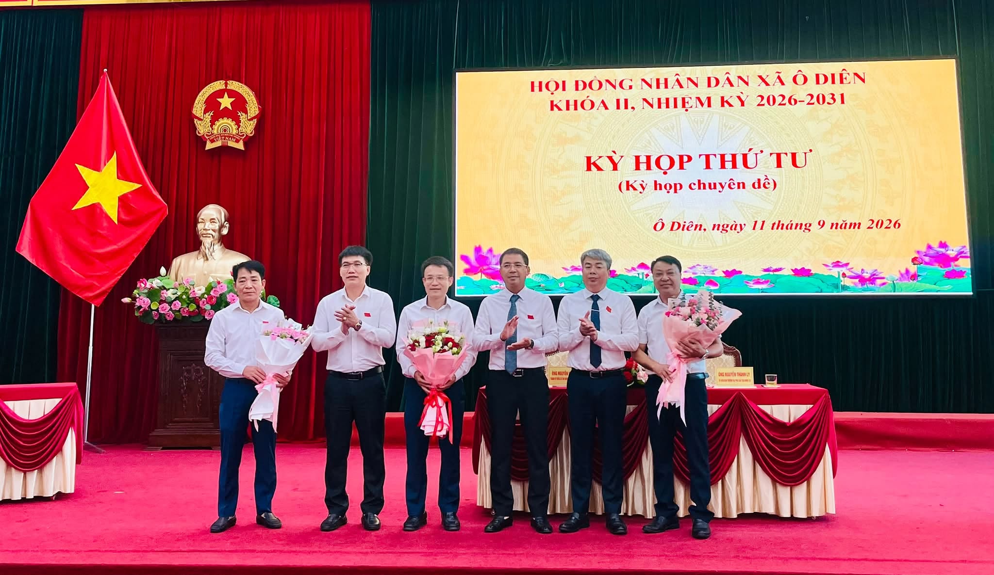 Xã Ô Diên kiện toàn các chức danh lãnh đạo HĐND, UBND nhiệm kỳ 2026-2031