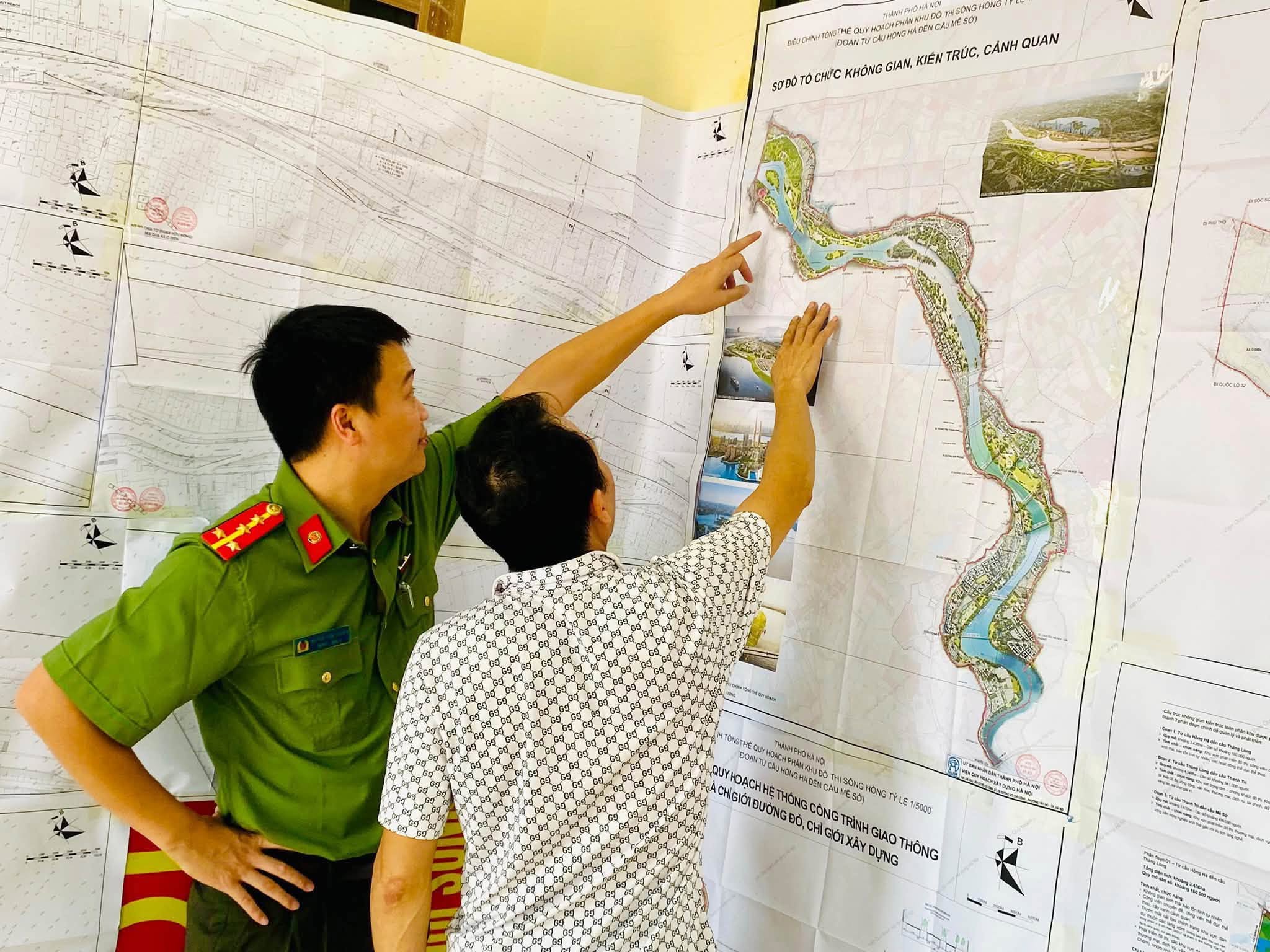 Xã Ô Diên công khai quy hoạch sông Hồng, người dân quan tâm phương án tái định cư