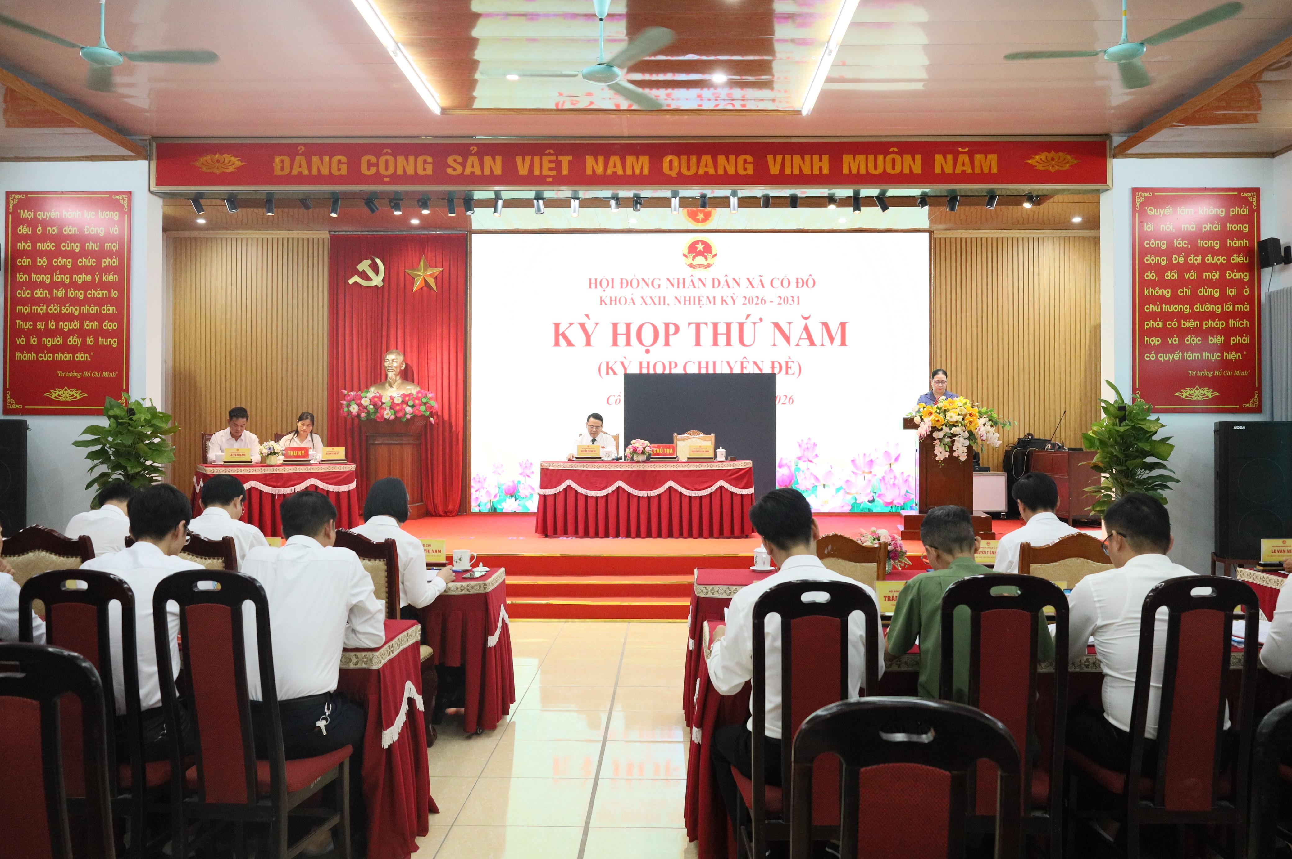 HĐND xã Cổ Đô khóa XXII, nhiệm kỳ 2026-2031 tổ chức Kỳ họp thứ Năm, xem xét các nội dung quan trọng