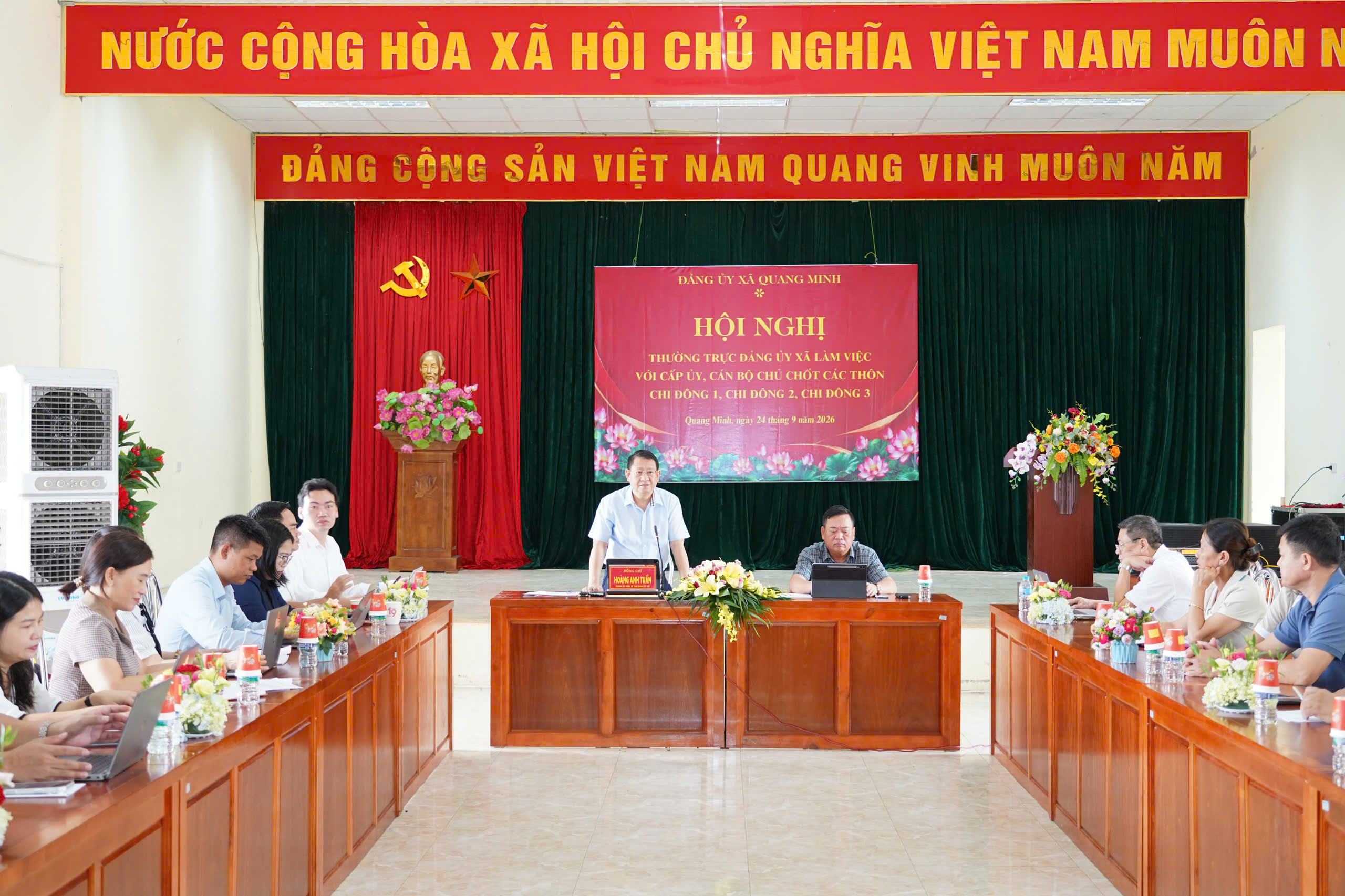 Thường trực Đảng ủy xã Quang Minh làm việc với 3 thôn Chi Đông, tập trung tháo gỡ những vấn đề từ cơ sở