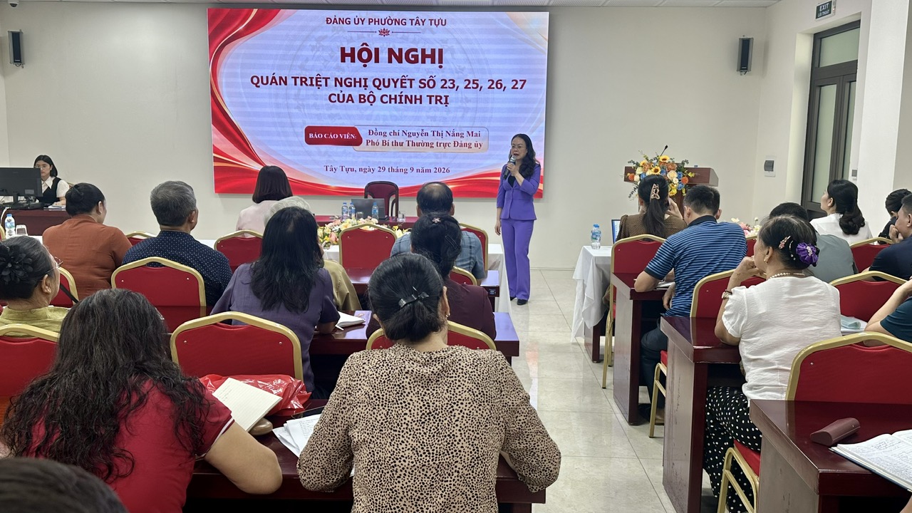 Phường Tây Tựu quán triệt 4 nghị quyết của Bộ Chính trị gắn với nhiệm vụ phát triển địa phương