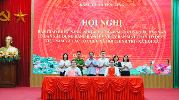 Xã Yên Lãng chuyển giao công tác dân vận, tăng cường vai trò của MTTQ ở cơ sở