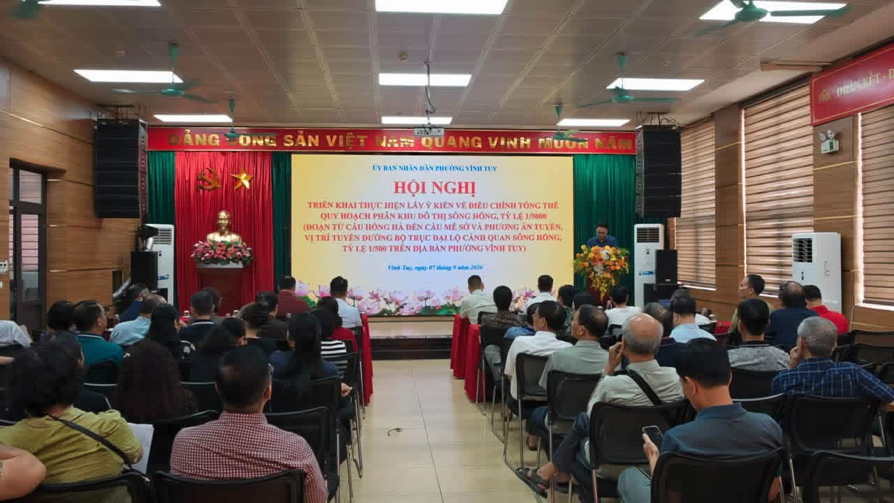 Phường Vĩnh Tuy lấy ý kiến nhân dân về quy hoạch sông Hồng và trục Đại lộ cảnh quan