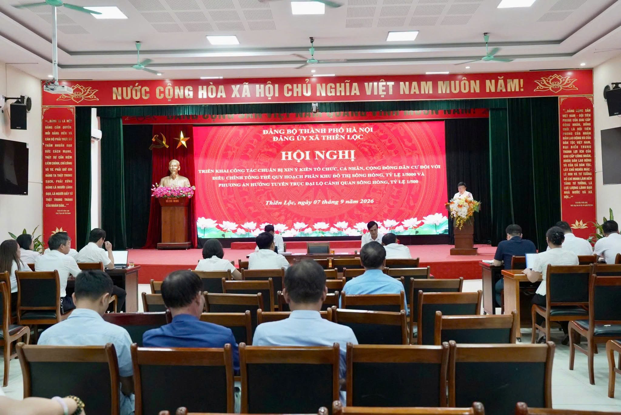 Xã Thiên Lộc lấy ý kiến cộng đồng dân cư đối với Điều chỉnh tổng thể quy hoạch phân khu đô thị sông Hồng