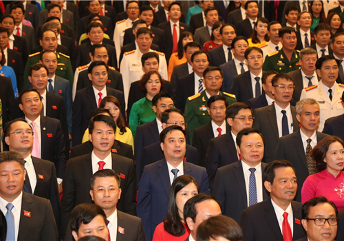Các đại biểu thực hiện nghi lễ chào cờ
