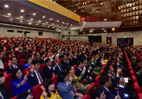 Các đại biểu tham gia biểu quyết