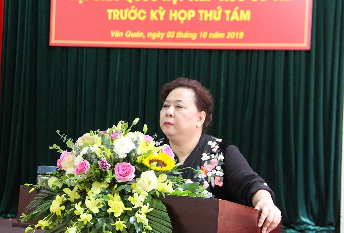 Chủ tịch HĐND thành phố Hà Nội Nguyễn Thị Bích Ngọc trả lời các kiến nghị của cử tri quận Hà Đông