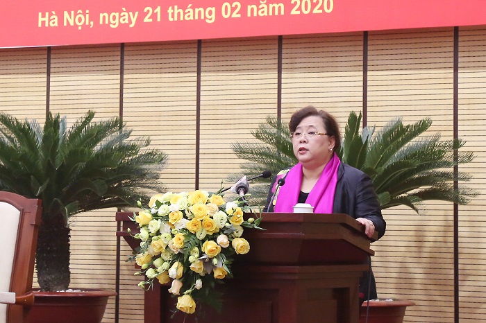 Phó Bí thư Thành ủy, Chủ tịch HĐND thành phố Nguyễn Thị Bích Ngọc phát biểu khai mạc kỳ họp