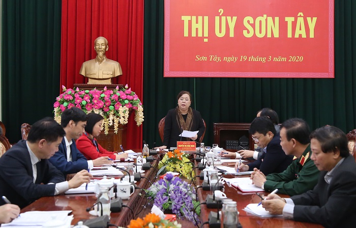 Buổi làm việc của Đoàn kiểm tra số 3 của Ban Thường vụ Thành ủy với thị xã Sơn Tây