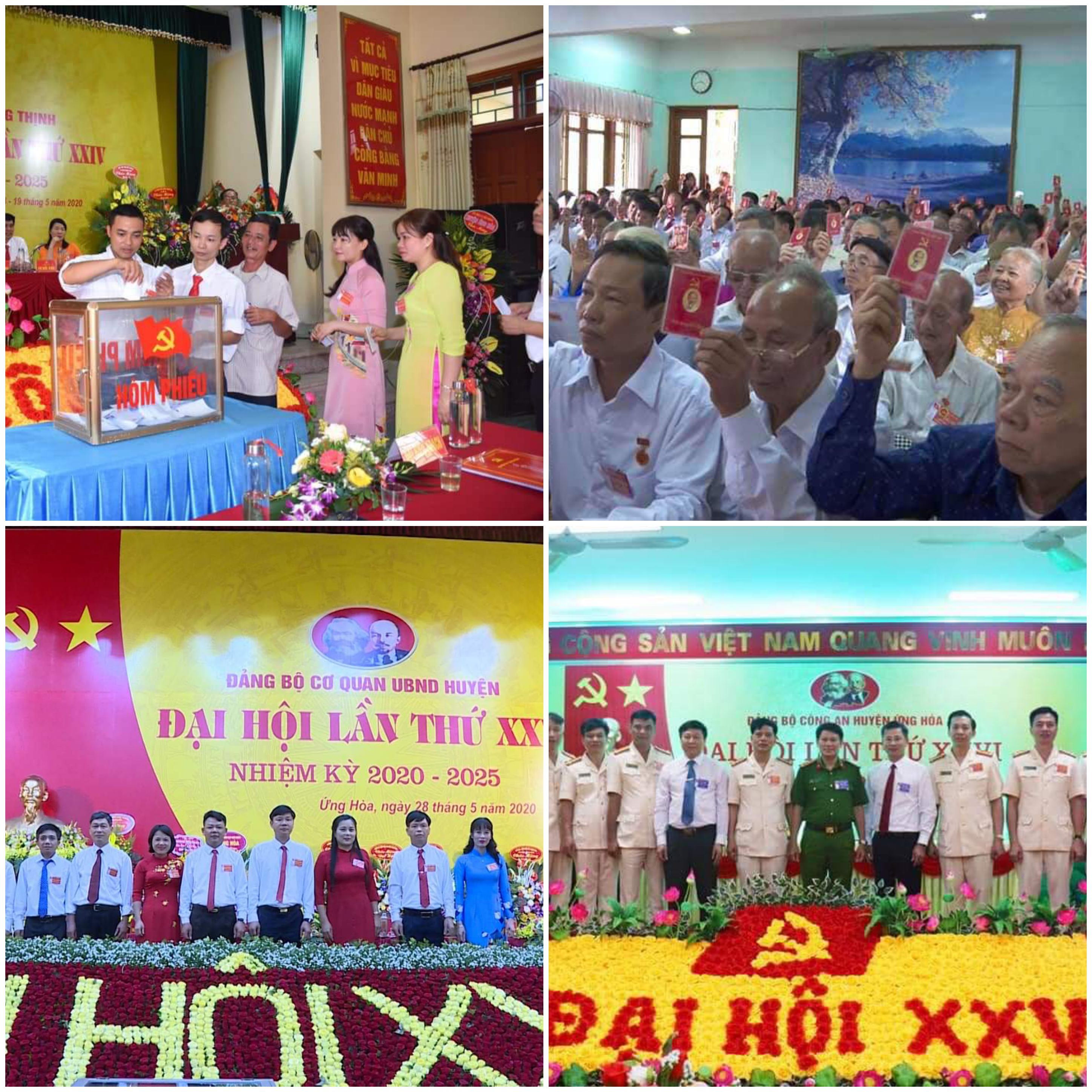 Đến ngày 30-5-2020, 54/54 Đảng bộ, Chi bộ trực thuộc Huyện ủy Ứng Hòa đã tổ chức thành công Đại hội nhiệm kỳ 2020-2025