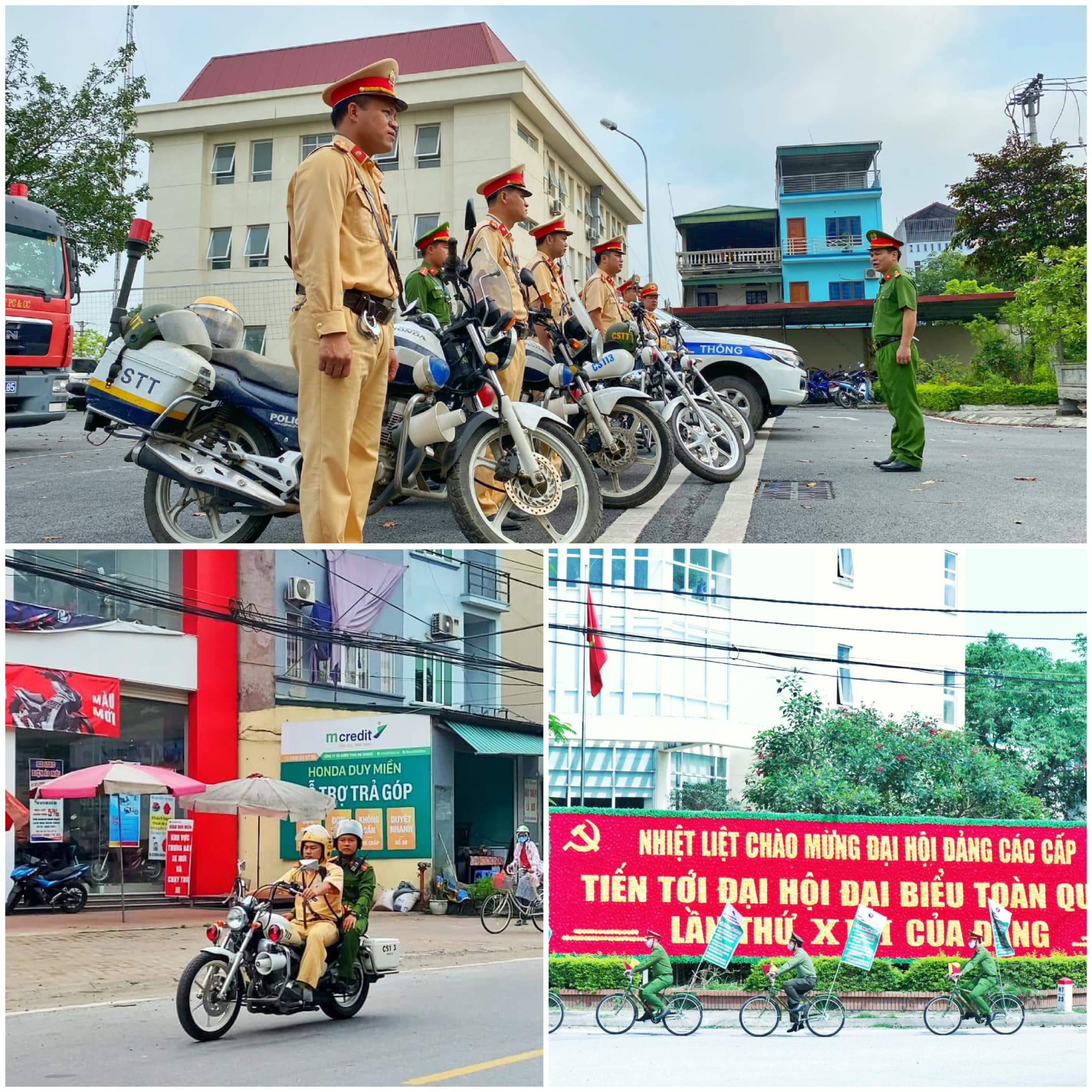 Lực lượng Công an Huyện ra quân đảm bảo an ninh trật tự, an toàn xã hội dịp Đại hội Đảng các cấp