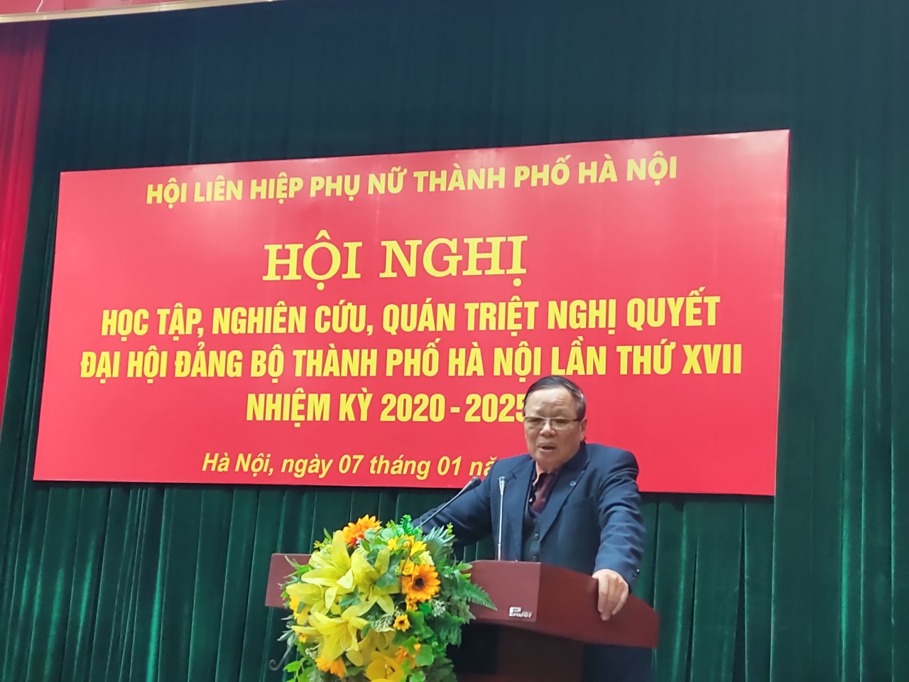 PGS.TS Nguyễn Chí Mỳ - nguyên Trưởng ban Tuyên giáo Thành uỷ Hà Nội quán triệt nội dung Nghị quyết Đại hội