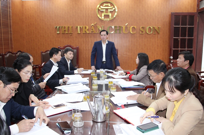 Ảnh: Quang cảnh đoàn kiểm tra tại thị trấn Chúc Sơn