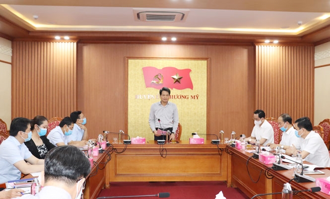 Ảnh: Đồng chí Nguyễn Quang Đức - Ủy viên Ban thường vụ, Trưởng ban Nội chính Thành ủy, Trưởng đoàn phát biểu kết luận.