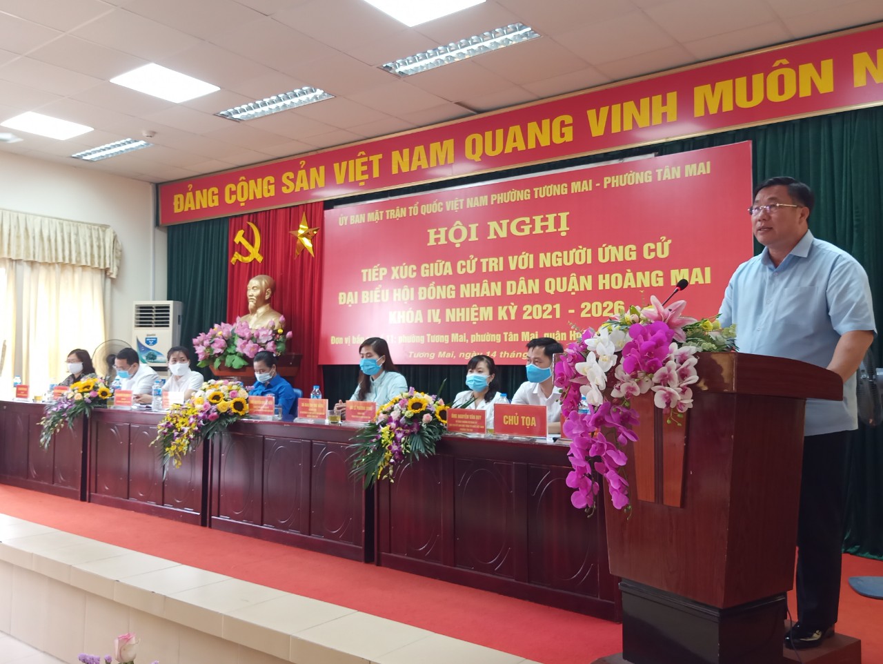 Hình ảnh tại đơn vị bầu cử số 11, quận Hoàng Mai