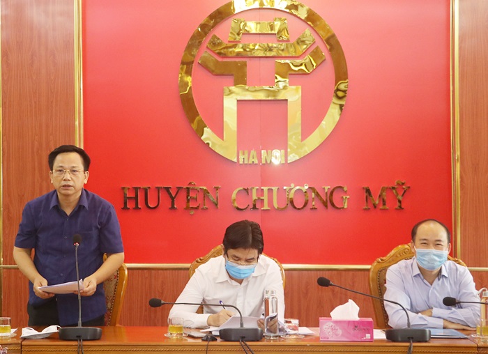 Ảnh: Phó trưởng Ban tổ chức Thành ủy Hà Nội Nguyễn Thanh Minh phát biểu tại hội nghị