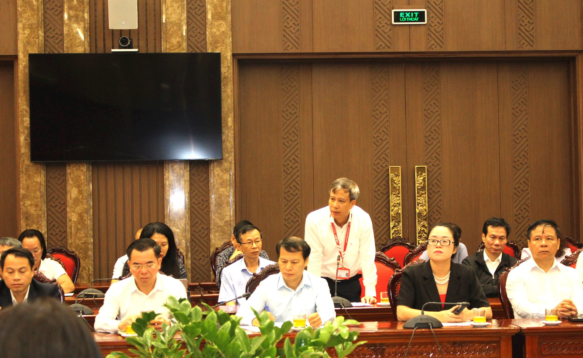 Đại diện lãnh đạo Đại học Bách Khoa Hà Nội phát biểu tại hội nghị.