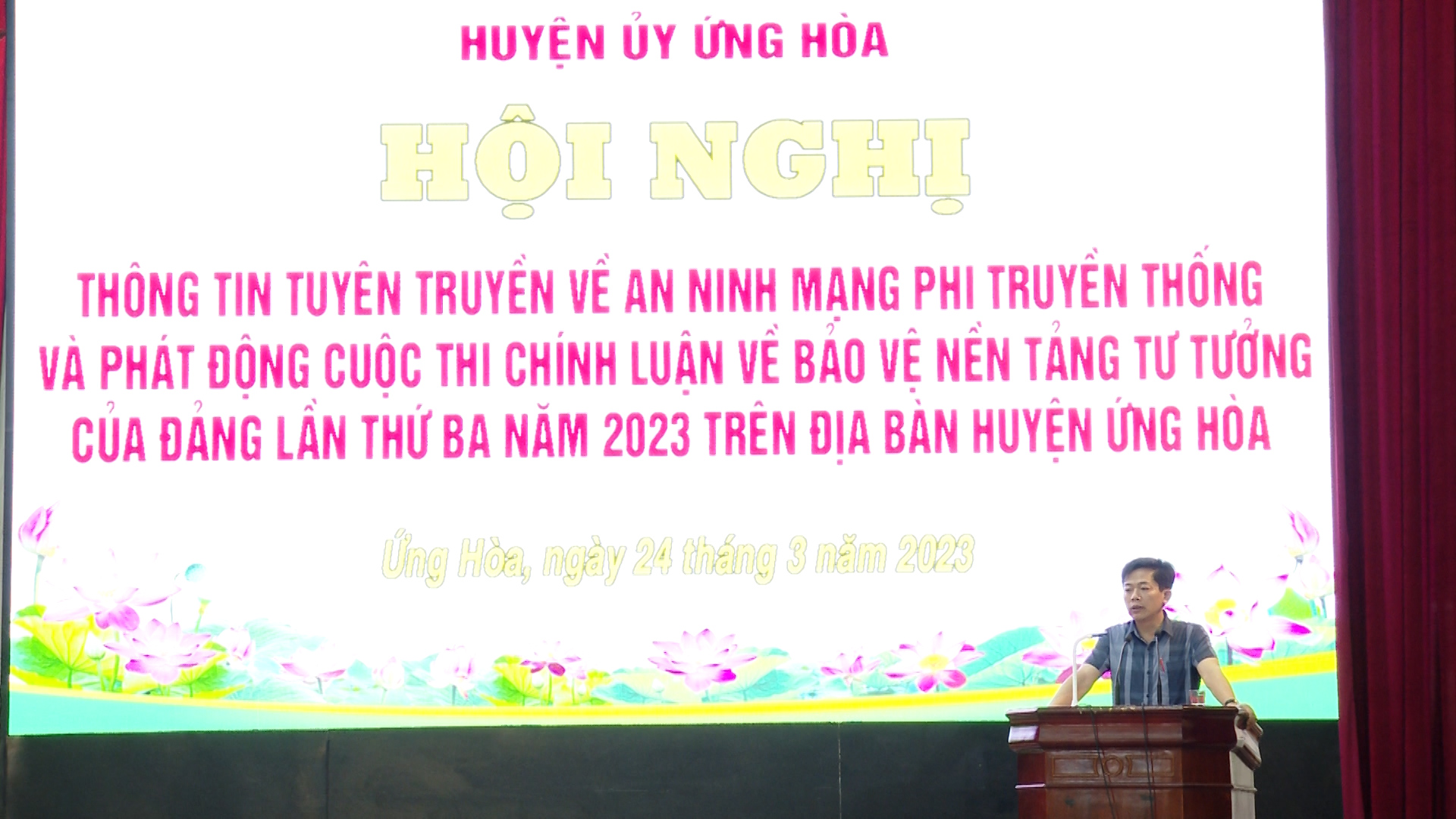 Trưởng Ban Tuyên giáo Huyện ủy Đỗ Năng Bình phát động Cuộc thi chính luận bảo vệ nền tảng tư tưởng của Đảng trên địa bàn huyện năm 2023
