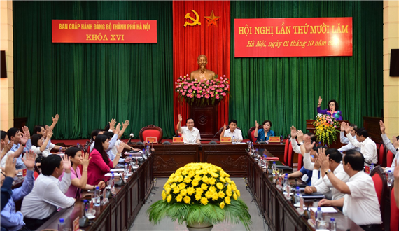 Hội nghị lần thứ mười lăm Ban Chấp hành Đảng bộ thành phố Hà Nội khóa XVI: Xem xét, thảo luận 4 nội dung quan trọng