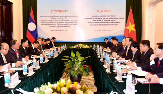 Thúc đẩy hợp tác trên nhiều lĩnh vực giữa Thủ đô Hà Nội và Thủ đô Viêng Chăn