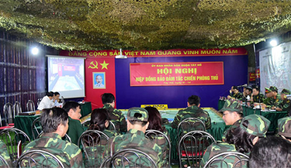 Quận Tây Hồ tổ chức diễn tập khu vực phòng thủ