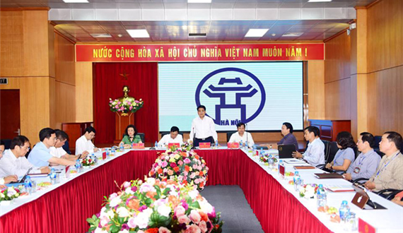 Chủ tịch UBND thành phố Hà Nội Nguyễn Đức Chung làm việc tại quận Hai Bà Trưng