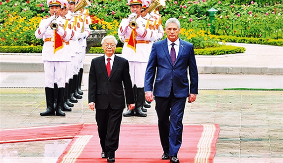 Tổng Bí thư, Chủ tịch nước đón, hội đàm; Thủ tướng, Chủ tịch Quốc hội hội kiến Chủ tịch Cu-ba