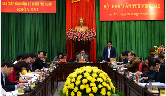 Hội nghị lần thứ 16 Ban Chấp hành Đảng bộ thành phố Hà Nội khoá XVI: Xem xét 6 nội dung quan trọng