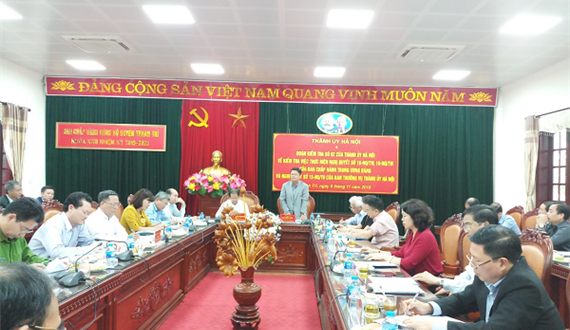 Trưởng Ban Tổ chức Thành ủy kiểm tra 3 Nghị quyết quan trọng tại huyện Thanh Trì