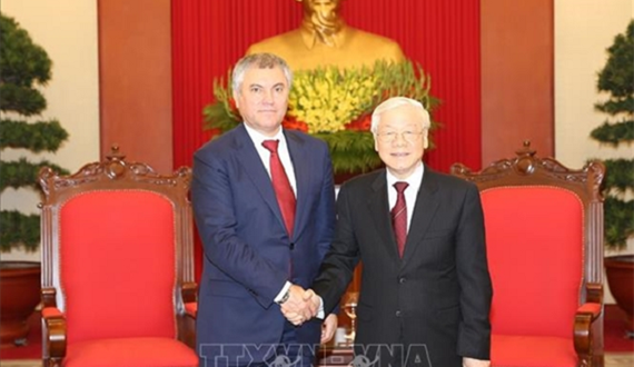 Tổng Bí thư, Chủ tịch nước Nguyễn Phú Trọng tiếp Chủ tịch Duma Quốc gia Nga V.V.Volodin