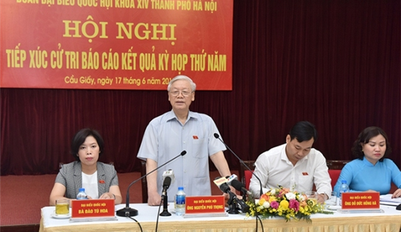 Tổng Bí thư đề nghị cử tri hết sức tỉnh táo, không lơ là mất cảnh giác, mắc âm mưu kẻ địch